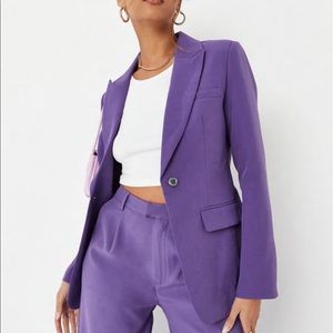 Missguided purple co ord tailored cinched waist blazer